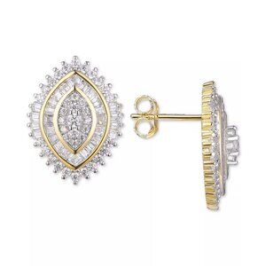 Designs by Gioelli 14k Gold Plated Sterling Silver Cubic Zirconia Marquise Drop